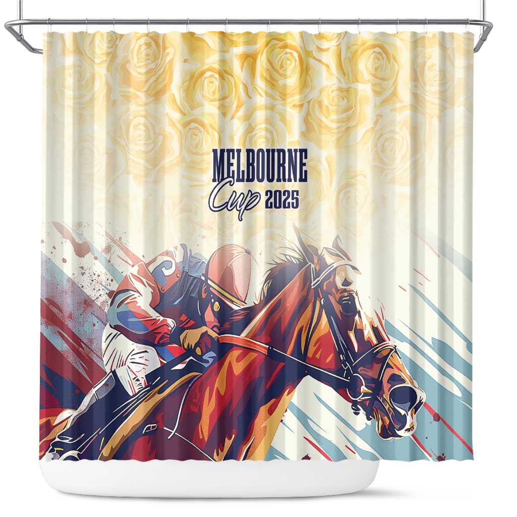 Melbourne Horse Racing Shower Curtain Yellow Rose Champion - Wonder Print Shop