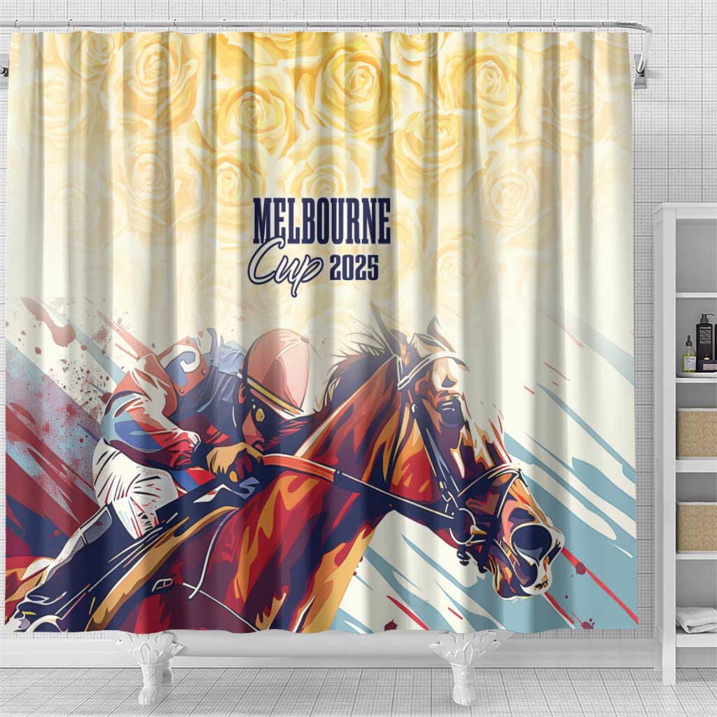 Melbourne Horse Racing Shower Curtain Yellow Rose Champion - Wonder Print Shop