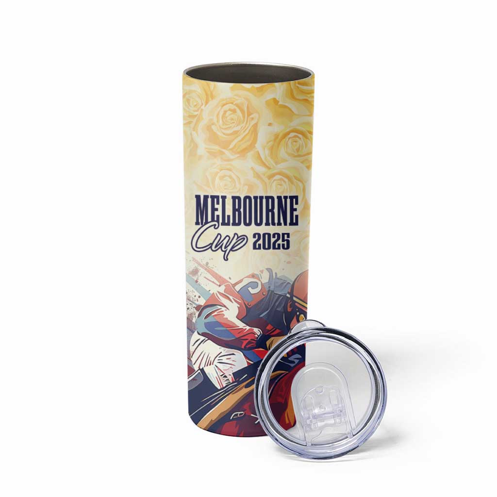 Melbourne Horse Racing Skinny Tumbler Yellow Rose Champion - Wonder Print Shop