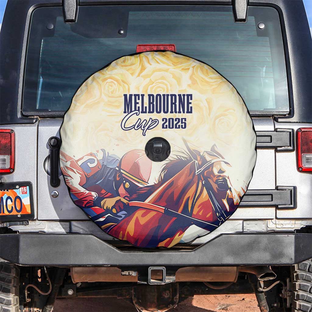Melbourne Horse Racing Spare Tire Cover Yellow Rose Champion - Wonder Print Shop