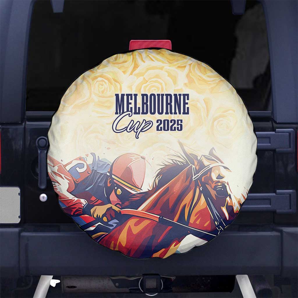 Melbourne Horse Racing Spare Tire Cover Yellow Rose Champion - Wonder Print Shop
