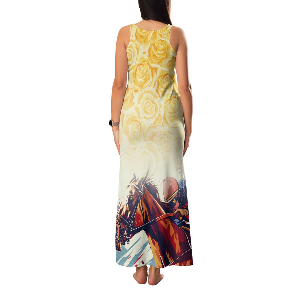 Melbourne Horse Racing Tank Maxi Dress Yellow Rose Champion - Wonder Print Shop