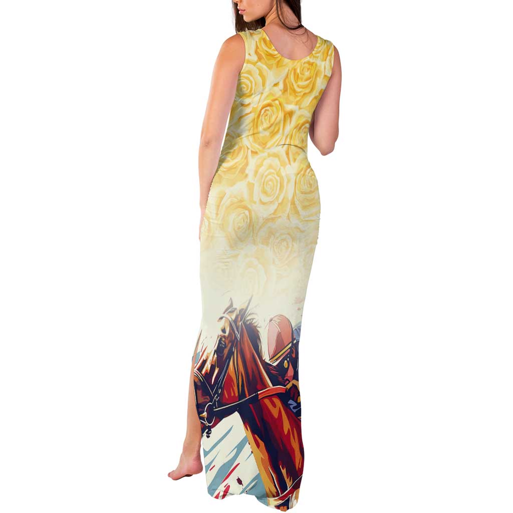 Melbourne Horse Racing Tank Maxi Dress Yellow Rose Champion - Wonder Print Shop