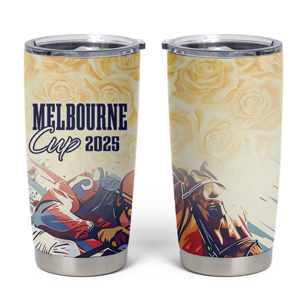 Melbourne Horse Racing Tumbler Cup Yellow Rose Champion - Wonder Print Shop