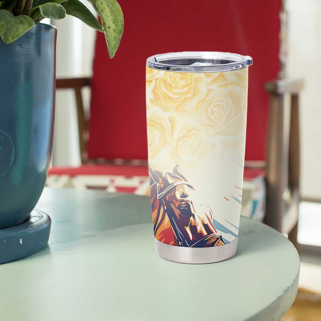 Melbourne Horse Racing Tumbler Cup Yellow Rose Champion - Wonder Print Shop