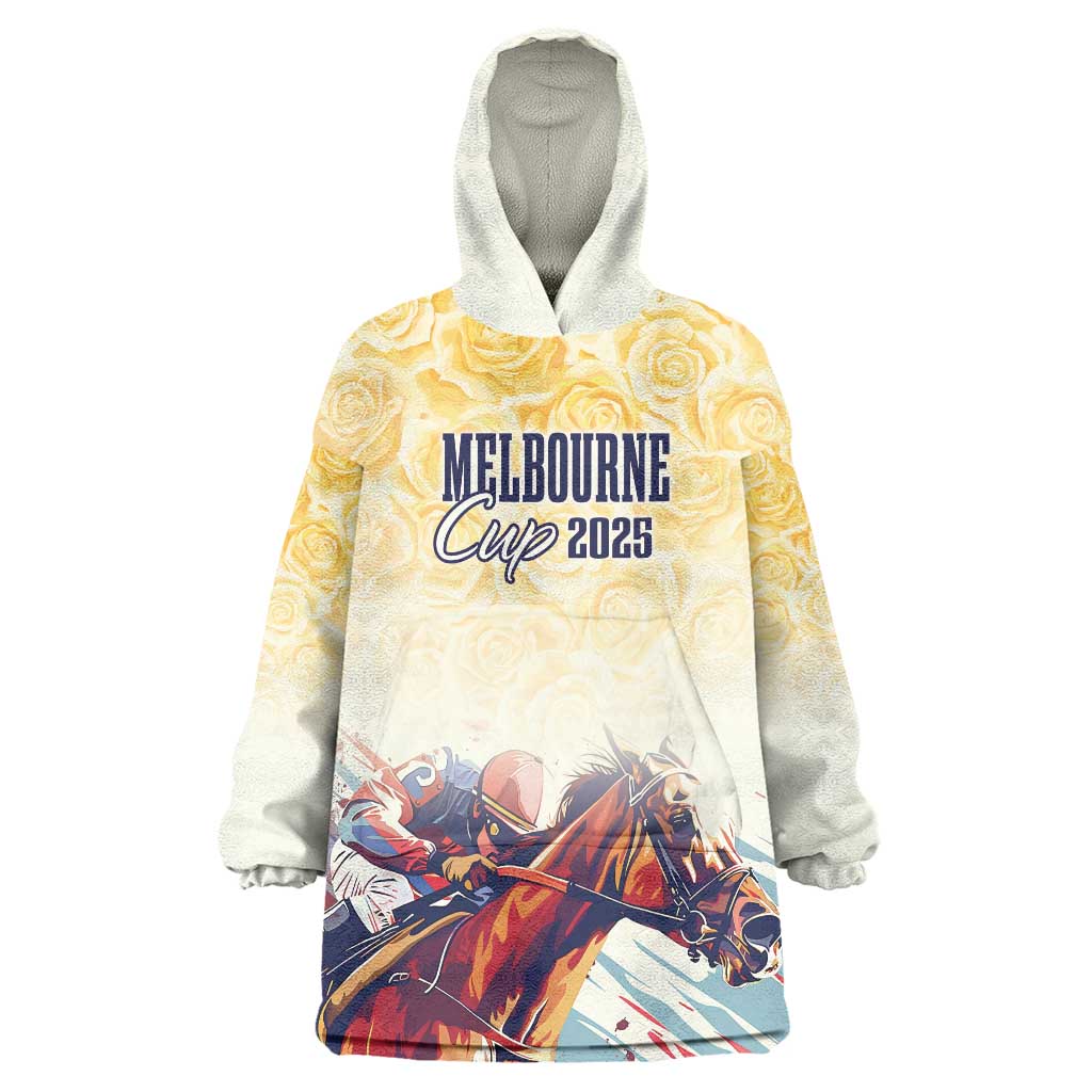 Melbourne Horse Racing Wearable Blanket Hoodie Yellow Rose Champion - Wonder Print Shop