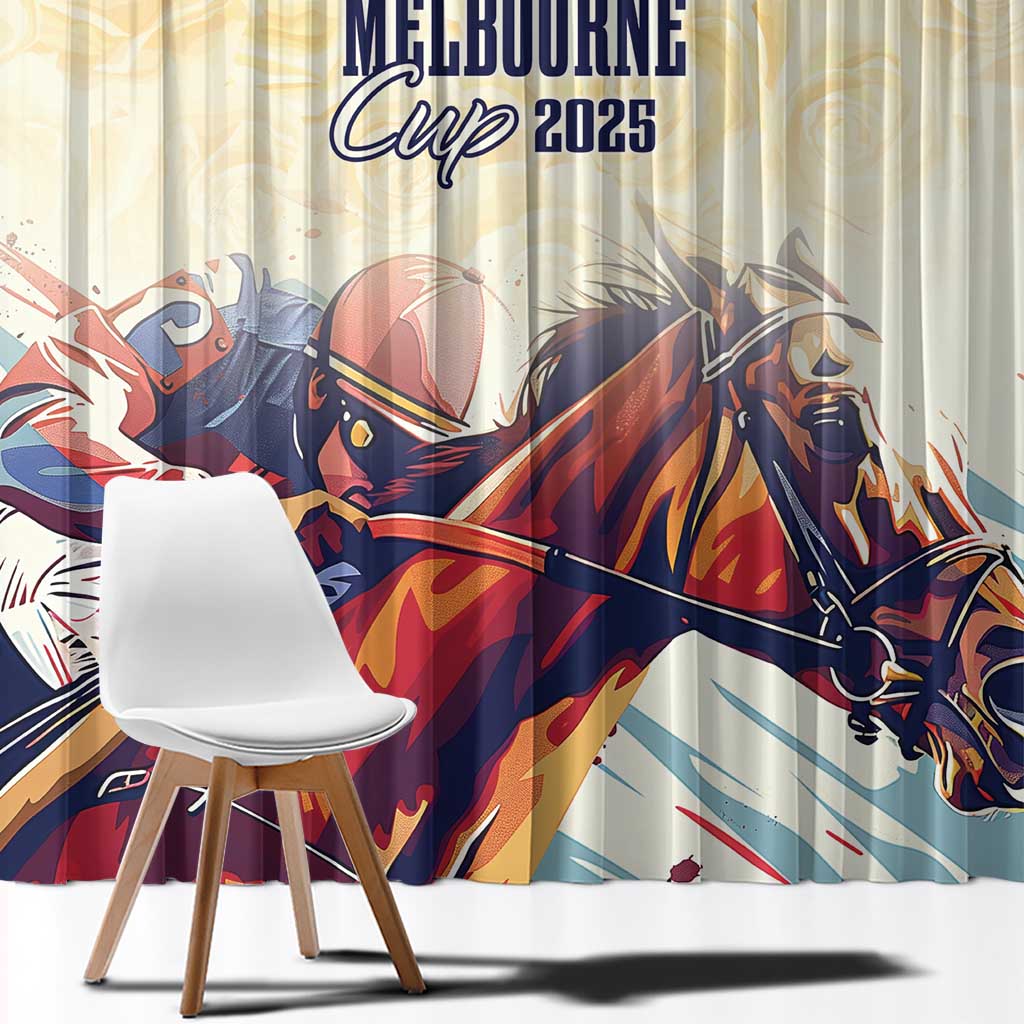 Melbourne Horse Racing Window Curtain Yellow Rose Champion - Wonder Print Shop