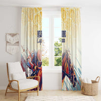 Melbourne Horse Racing Window Curtain Yellow Rose Champion - Wonder Print Shop