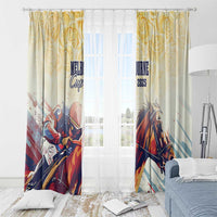 Melbourne Horse Racing Window Curtain Yellow Rose Champion - Wonder Print Shop