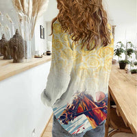 Melbourne Horse Racing Women Casual Shirt Yellow Rose Champion - Wonder Print Shop