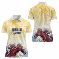 Melbourne Horse Racing Women Polo Shirt Yellow Rose Champion - Wonder Print Shop