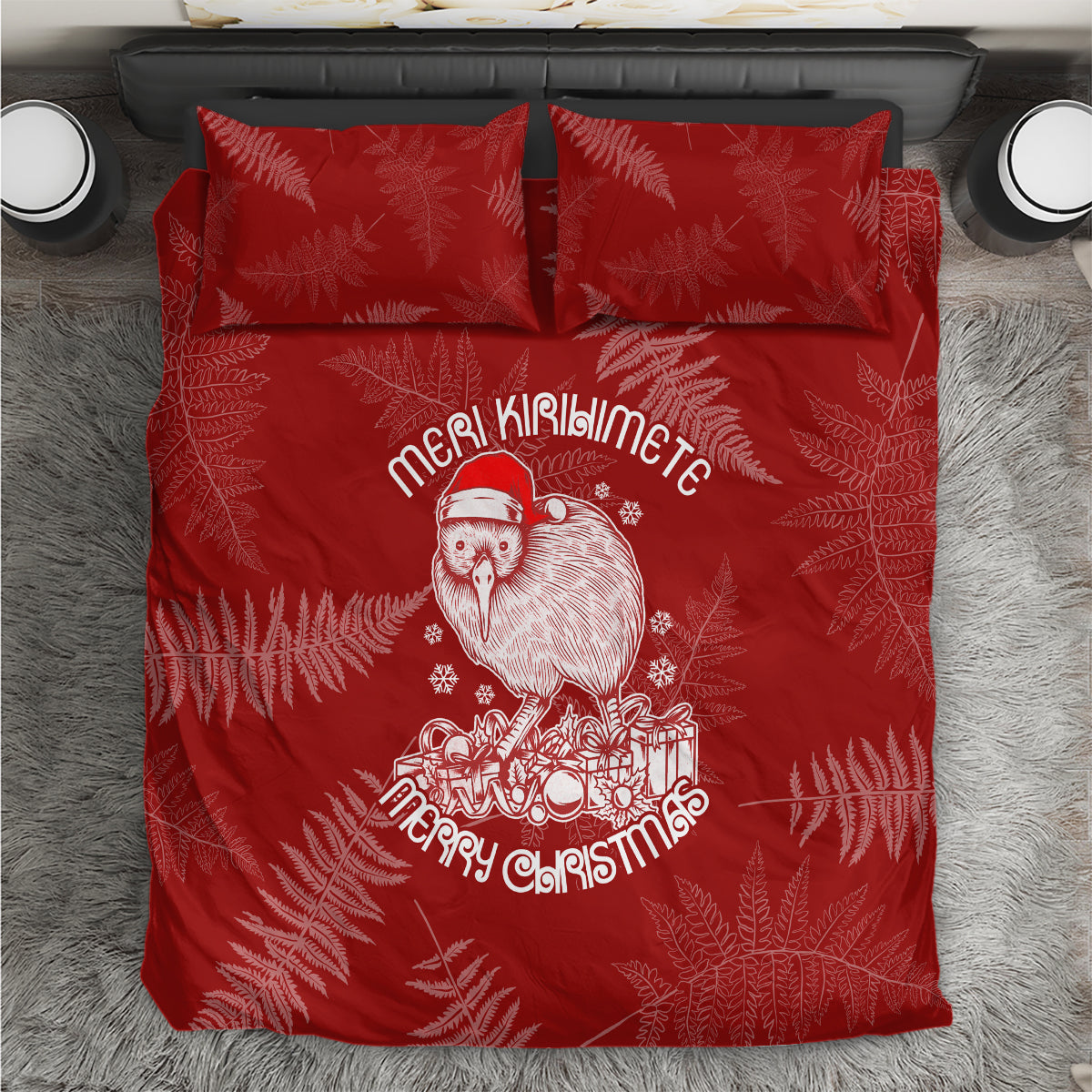 New Zealand Christmas Bedding Set Silver Fern Mix Kiwi Bird Ver01 LT7 - Wonder Print Shop