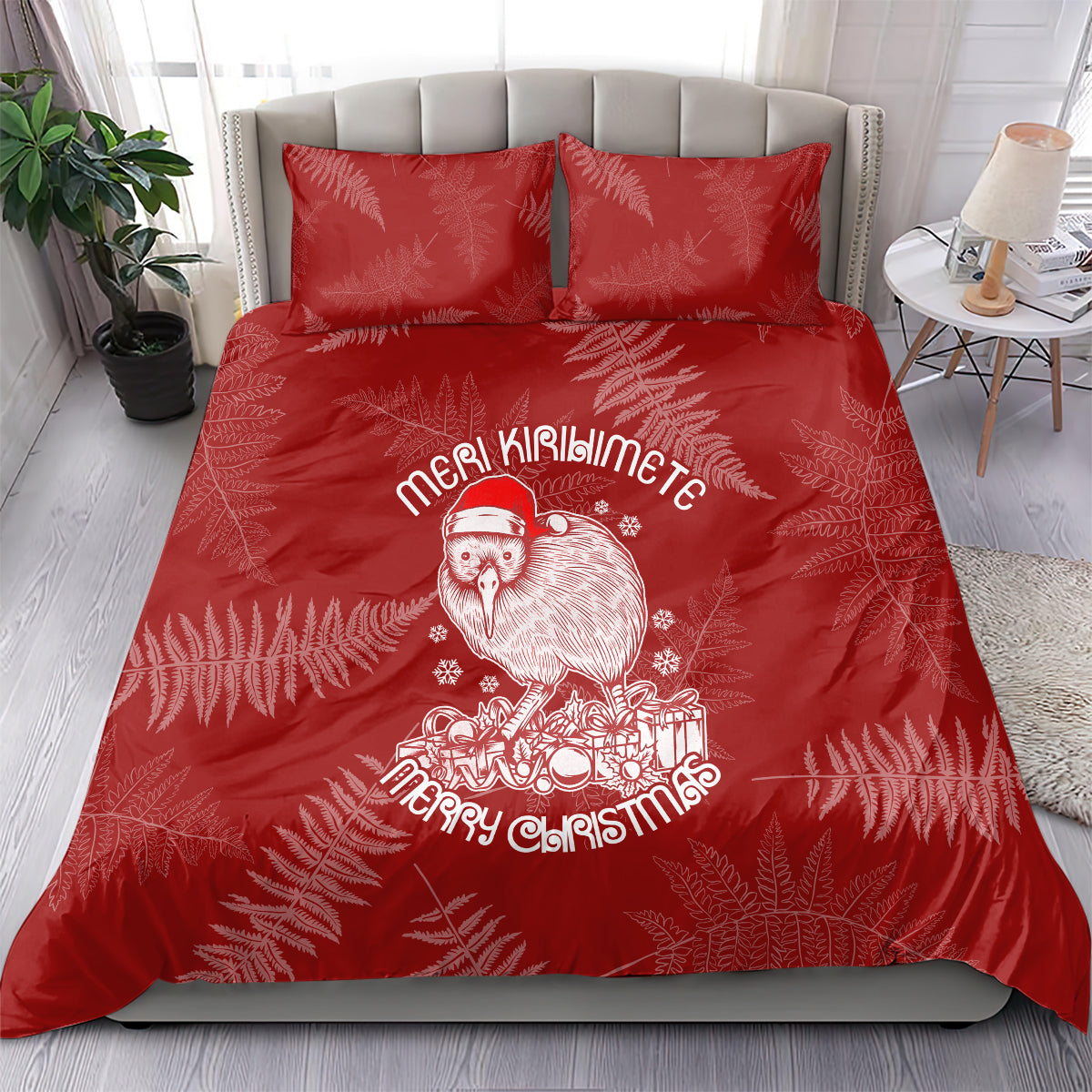 New Zealand Christmas Bedding Set Silver Fern Mix Kiwi Bird Ver01 LT7 - Wonder Print Shop