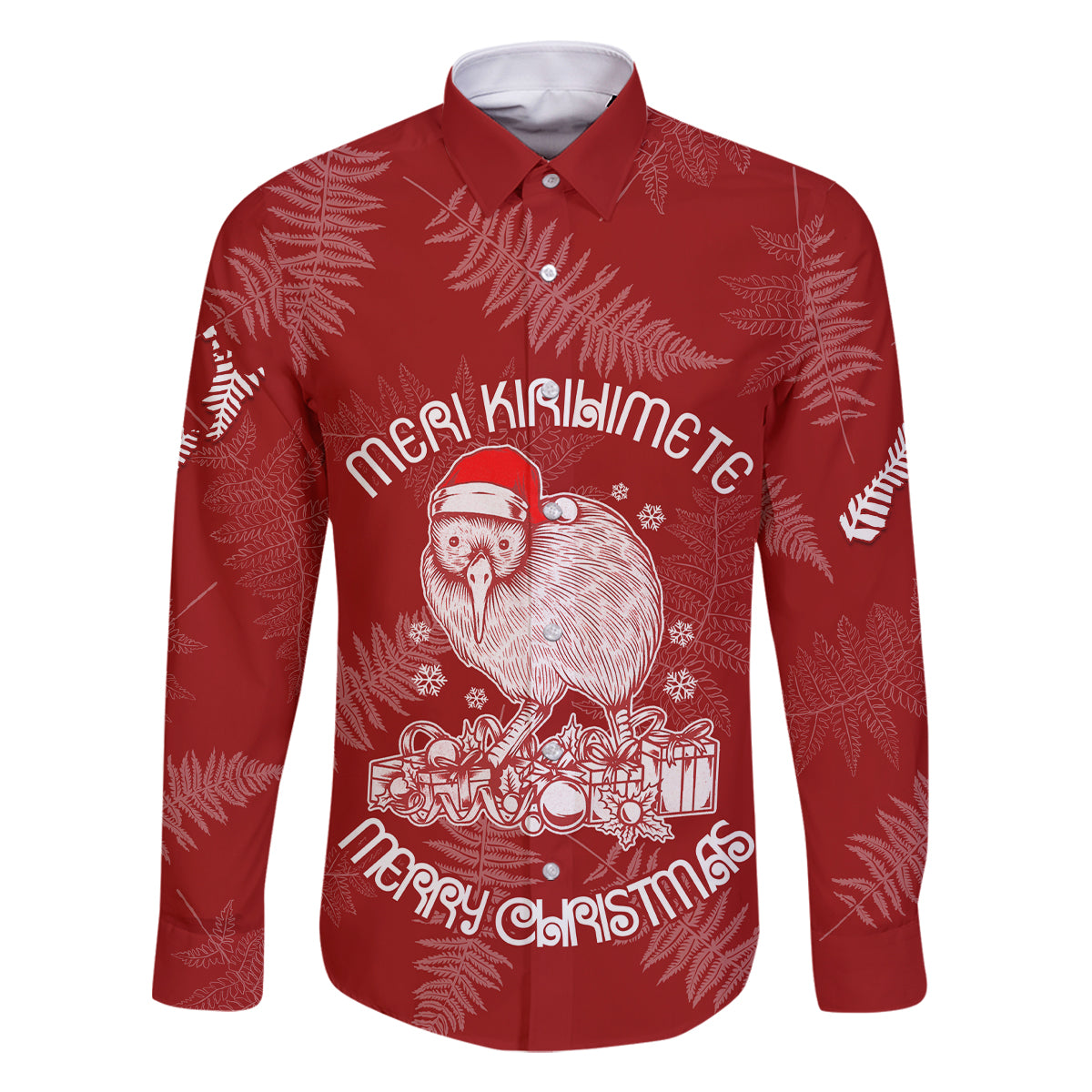 New Zealand Christmas Family Matching Long Sleeve Bodycon Dress and Hawaiian Shirt Silver Fern Mix Kiwi Bird Ver01 LT7 - Wonder Print Shop