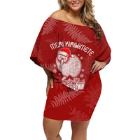 New Zealand Christmas Family Matching Off Shoulder Short Dress and Hawaiian Shirt Silver Fern Mix Kiwi Bird Ver01 LT7 - Wonder Print Shop