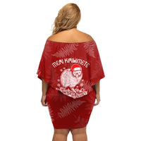 New Zealand Christmas Family Matching Off Shoulder Short Dress and Hawaiian Shirt Silver Fern Mix Kiwi Bird Ver01 LT7 - Wonder Print Shop