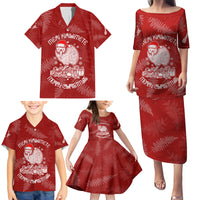 New Zealand Christmas Family Matching Puletasi Dress and Hawaiian Shirt Silver Fern Mix Kiwi Bird Ver01 - Wonder Print Shop