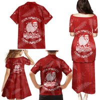 New Zealand Christmas Family Matching Puletasi Dress and Hawaiian Shirt Silver Fern Mix Kiwi Bird Ver01 - Wonder Print Shop