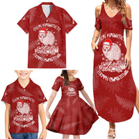 New Zealand Christmas Family Matching Summer Maxi Dress and Hawaiian Shirt Silver Fern Mix Kiwi Bird Ver01 - Wonder Print Shop