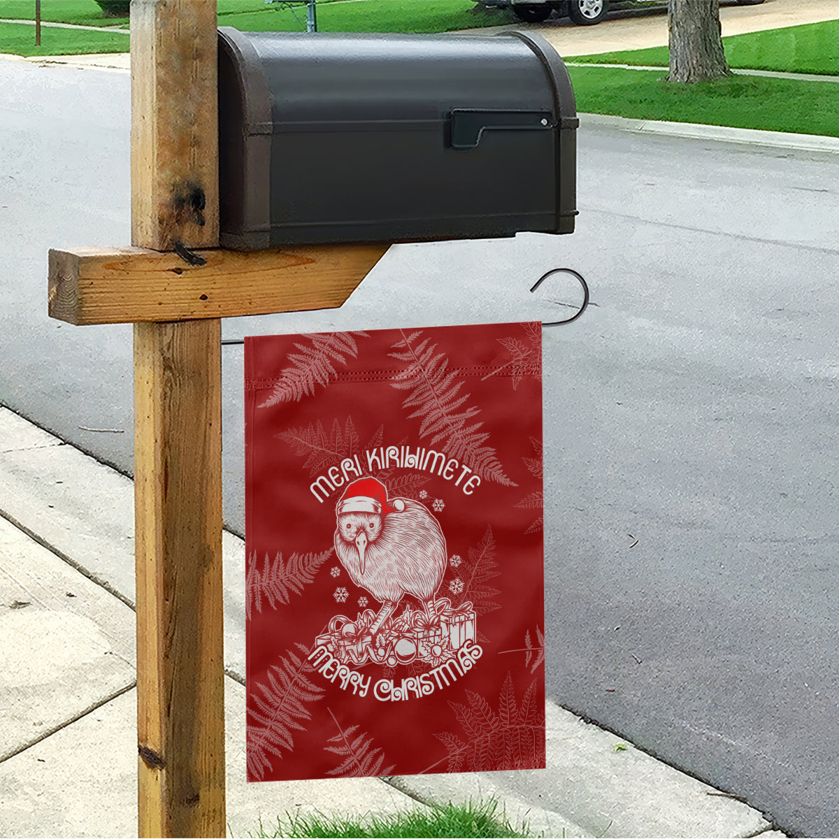 New Zealand Christmas Garden Flag Silver Fern Mix Kiwi Bird Ver01 - Wonder Print Shop