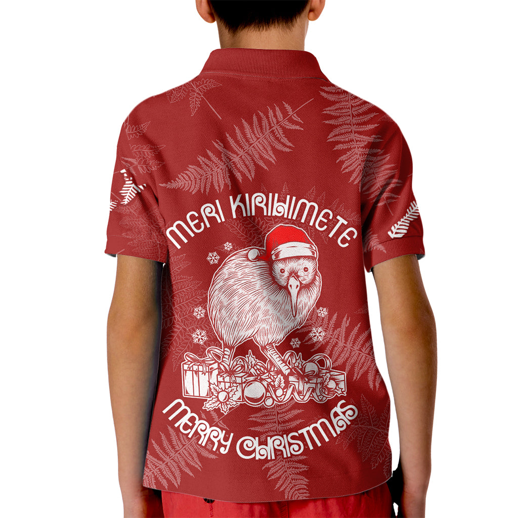New Zealand Christmas Kid Polo Shirt Silver Fern Mix Kiwi Bird Ver01 - Wonder Print Shop