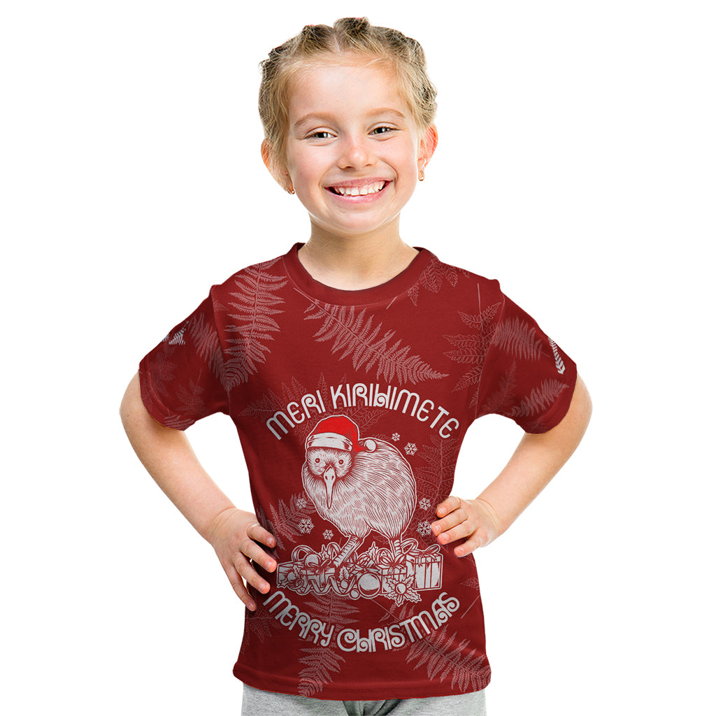 New Zealand Christmas Kid T Shirt Silver Fern Mix Kiwi Bird Ver01 - Wonder Print Shop
