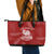 New Zealand Christmas Leather Tote Bag Silver Fern Mix Kiwi Bird Ver01 - Wonder Print Shop