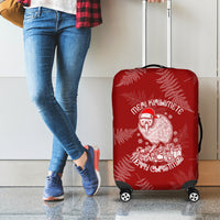 New Zealand Christmas Luggage Cover Silver Fern Mix Kiwi Bird Ver01 - Wonder Print Shop