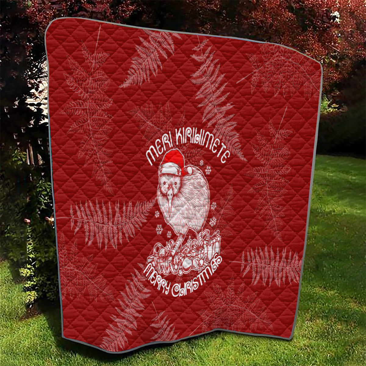 New Zealand Christmas Quilt Silver Fern Mix Kiwi Bird Ver01 - Wonder Print Shop