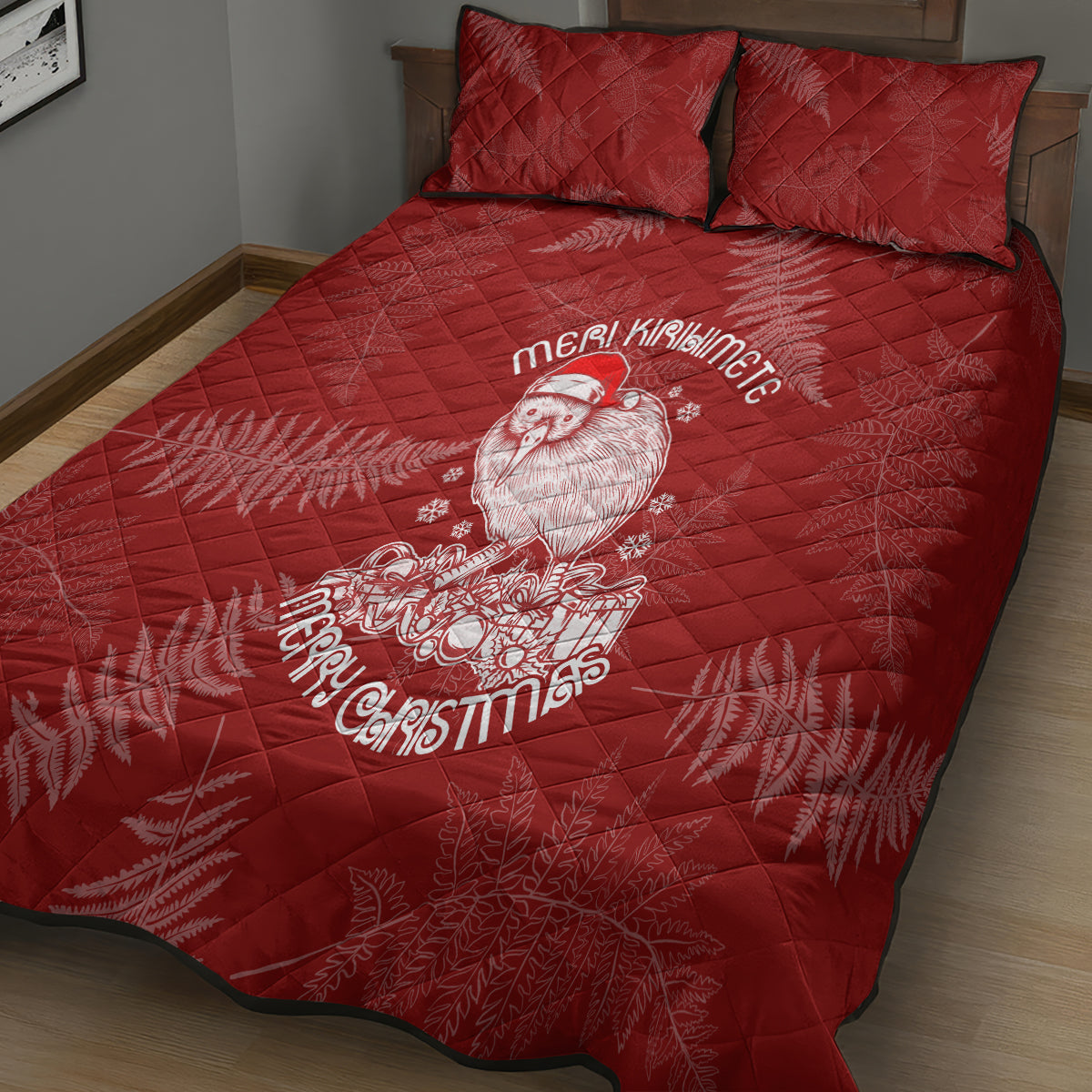 New Zealand Christmas Quilt Bed Set Silver Fern Mix Kiwi Bird Ver01 - Wonder Print Shop