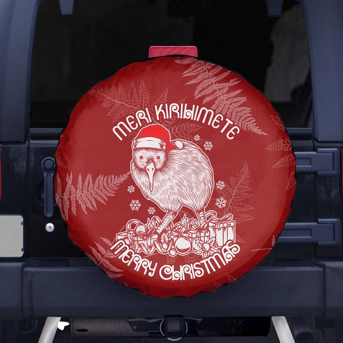 New Zealand Christmas Spare Tire Cover Silver Fern Mix Kiwi Bird Ver01 - Wonder Print Shop