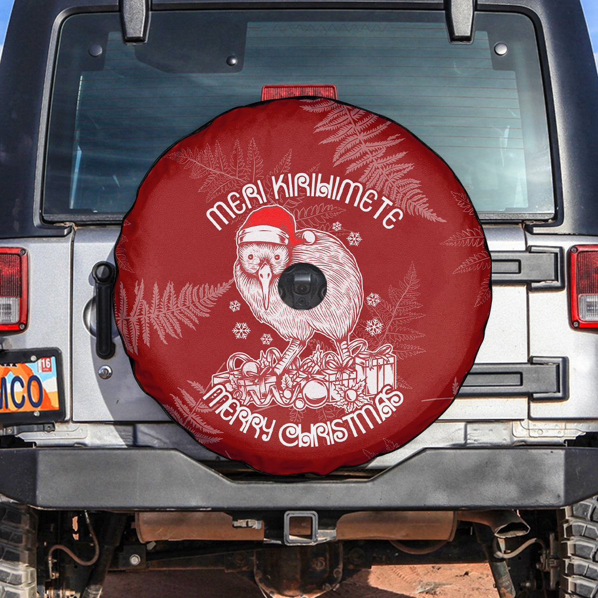 New Zealand Christmas Spare Tire Cover Silver Fern Mix Kiwi Bird Ver01 - Wonder Print Shop