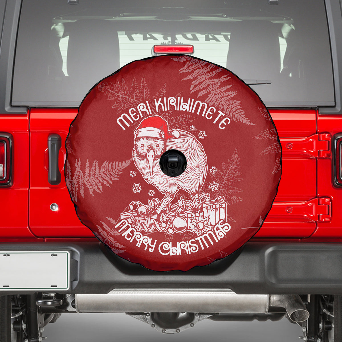 New Zealand Christmas Spare Tire Cover Silver Fern Mix Kiwi Bird Ver01 - Wonder Print Shop