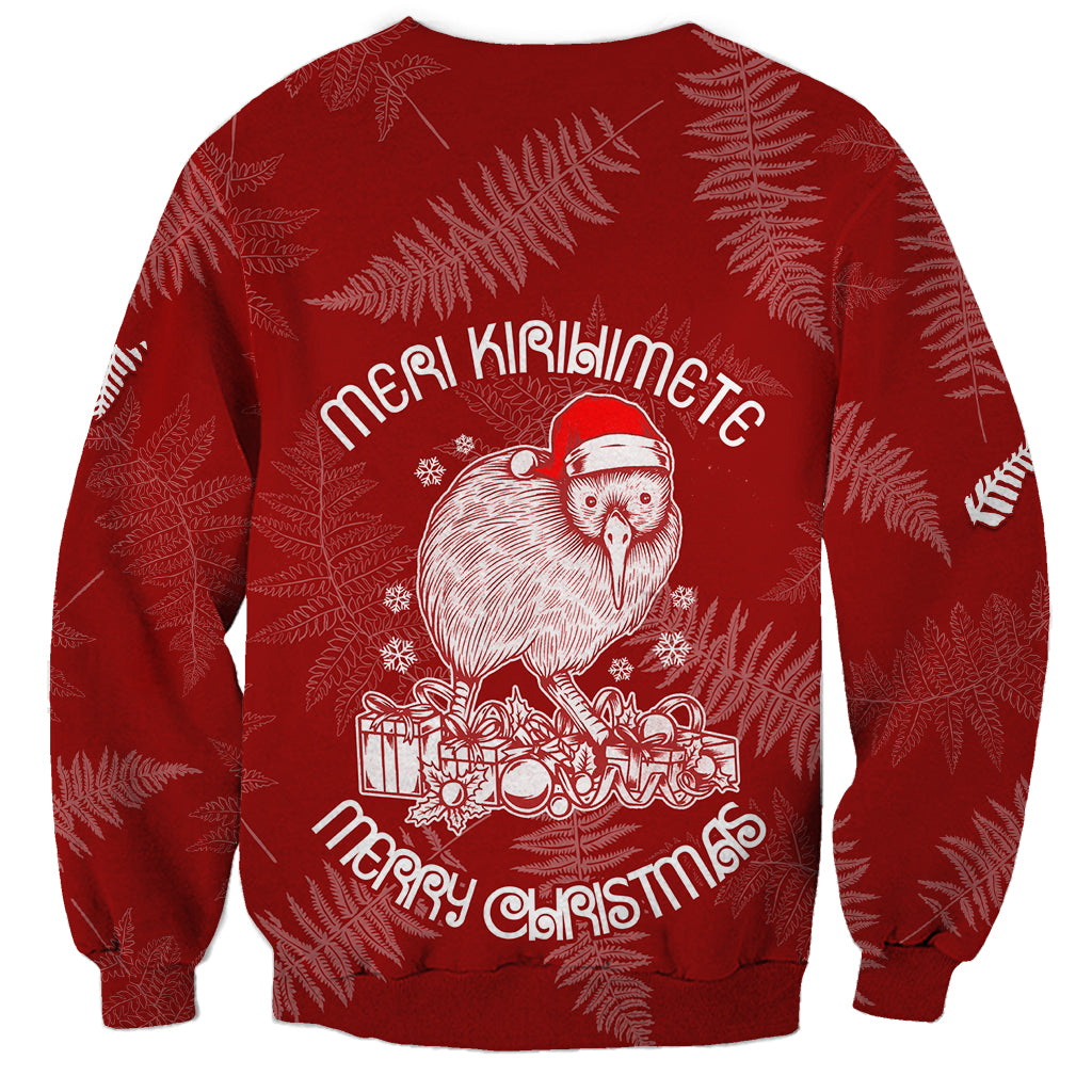 New Zealand Christmas Sweatshirt Silver Fern Mix Kiwi Bird Ver01 - Wonder Print Shop