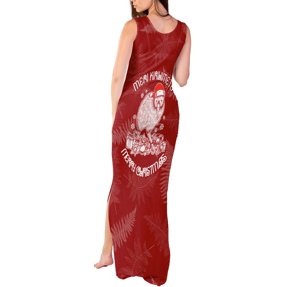 New Zealand Christmas Tank Maxi Dress Silver Fern Mix Kiwi Bird Ver01 - Wonder Print Shop