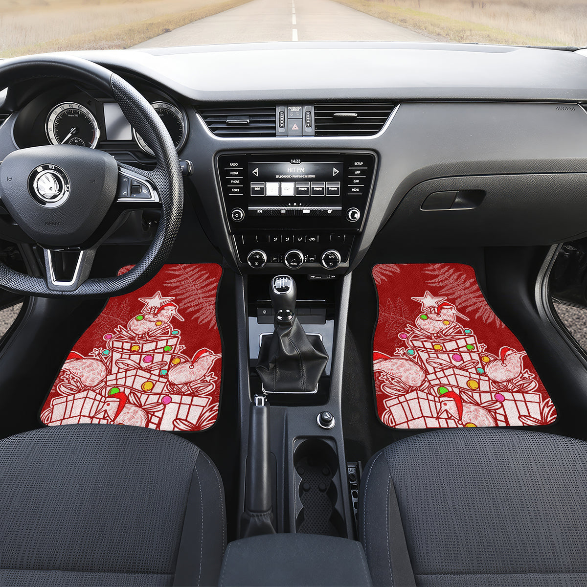 New Zealand Christmas Car Mats Silver Fern Mix Kiwi Bird Ver02 LT7 - Wonder Print Shop