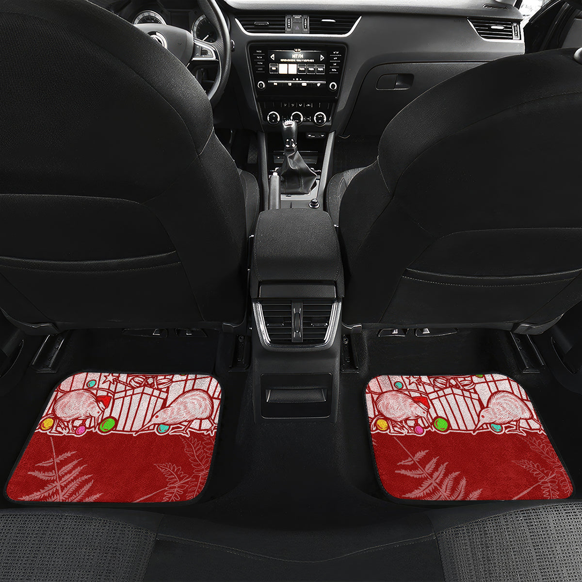 New Zealand Christmas Car Mats Silver Fern Mix Kiwi Bird Ver02 LT7 - Wonder Print Shop