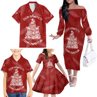 New Zealand Christmas Family Matching Off Shoulder Long Sleeve Dress and Hawaiian Shirt Silver Fern Mix Kiwi Bird Ver02 - Wonder Print Shop