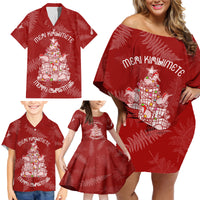 New Zealand Christmas Family Matching Off Shoulder Short Dress and Hawaiian Shirt Silver Fern Mix Kiwi Bird Ver02 LT7 - Wonder Print Shop