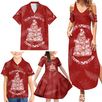 New Zealand Christmas Family Matching Summer Maxi Dress and Hawaiian Shirt Silver Fern Mix Kiwi Bird Ver02 - Wonder Print Shop