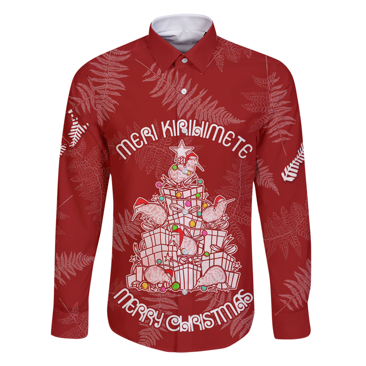 New Zealand Christmas Family Matching Summer Maxi Dress and Hawaiian Shirt Silver Fern Mix Kiwi Bird Ver02 - Wonder Print Shop