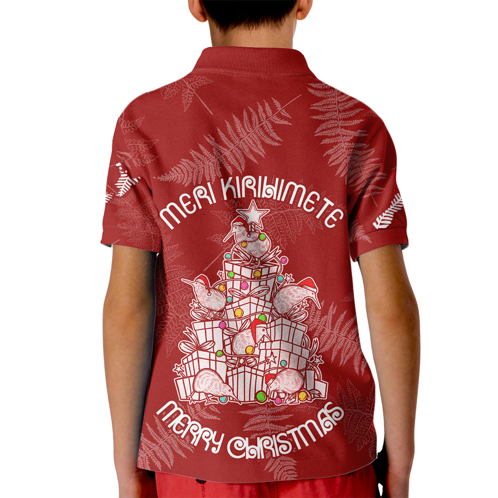 New Zealand Christmas Kid Polo Shirt Silver Fern Mix Kiwi Bird Ver02 - Wonder Print Shop