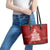 New Zealand Christmas Leather Tote Bag Silver Fern Mix Kiwi Bird Ver02 - Wonder Print Shop