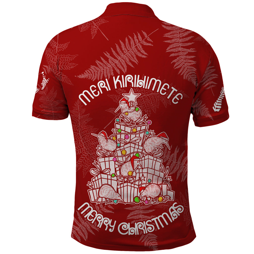 New Zealand Christmas Polo Shirt Silver Fern Mix Kiwi Bird Ver02 - Wonder Print Shop