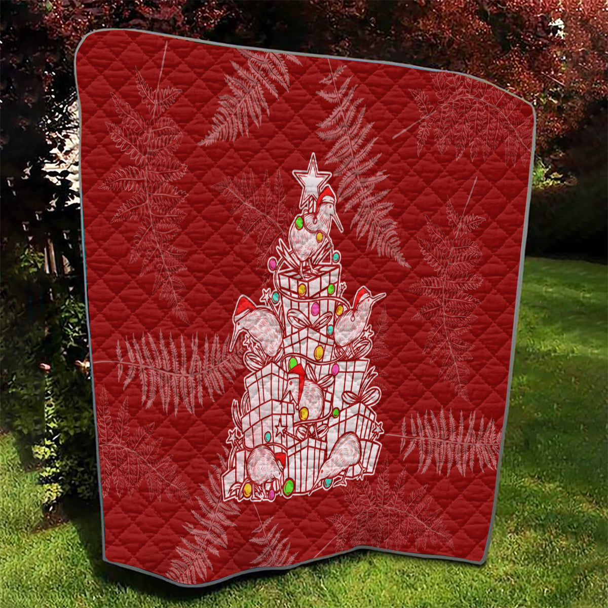New Zealand Christmas Quilt Silver Fern Mix Kiwi Bird Ver02 - Wonder Print Shop