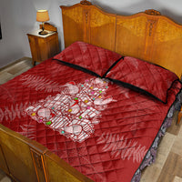 New Zealand Christmas Quilt Bed Set Silver Fern Mix Kiwi Bird Ver02 - Wonder Print Shop