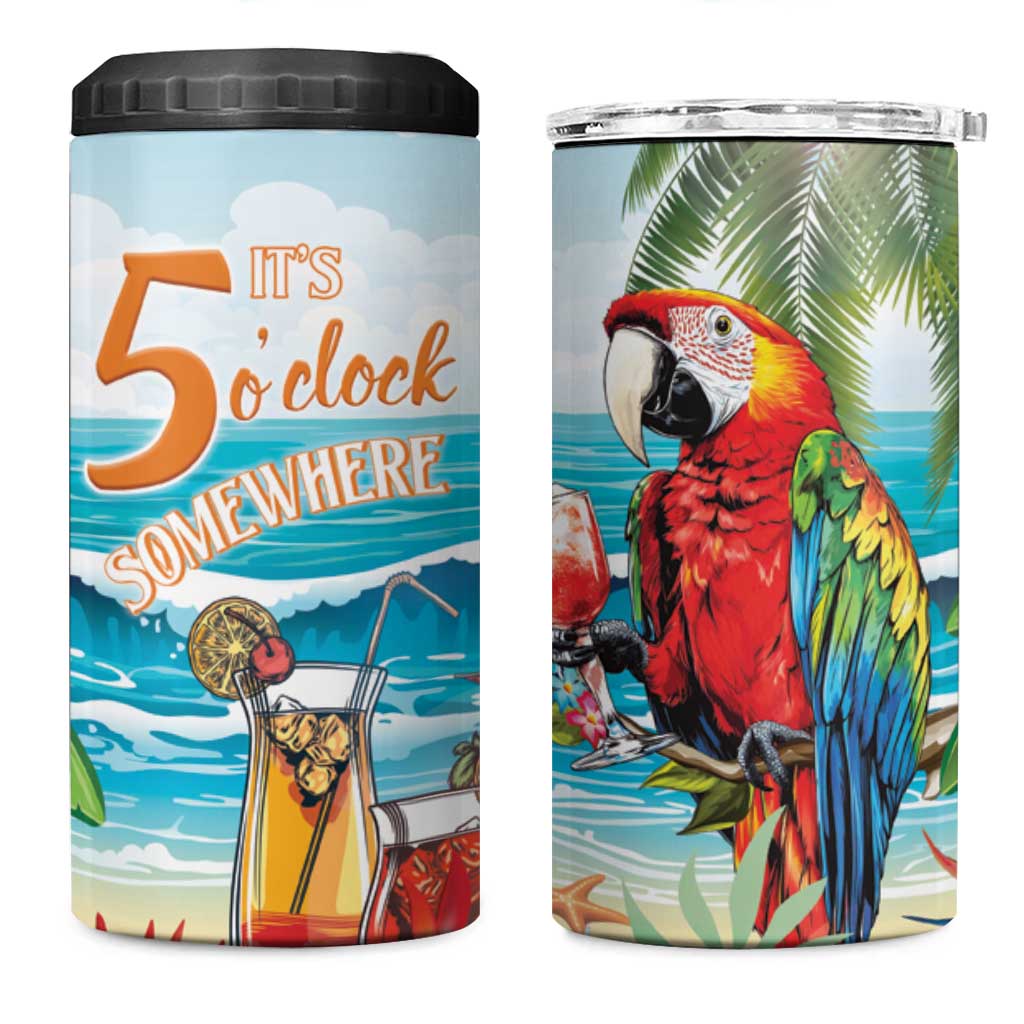 Aloha Hawaii Christmas 4 in 1 Can Cooler Tumbler It's 5 o'clock Somewhere LT7 - Wonder Print Shop