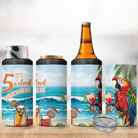 Aloha Hawaii Christmas 4 in 1 Can Cooler Tumbler It's 5 o'clock Somewhere LT7 - Wonder Print Shop