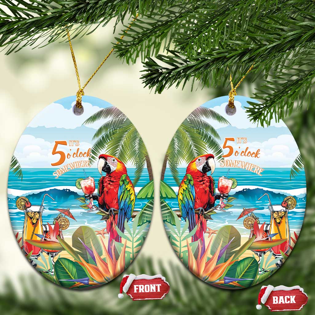 Aloha Hawaii Christmas Ceramic Ornament It's 5 o'clock Somewhere LT7 - Wonder Print Shop