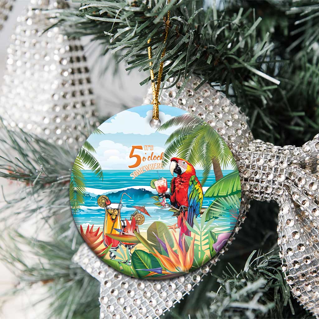 Aloha Hawaii Christmas Ceramic Ornament It's 5 o'clock Somewhere LT7 - Wonder Print Shop